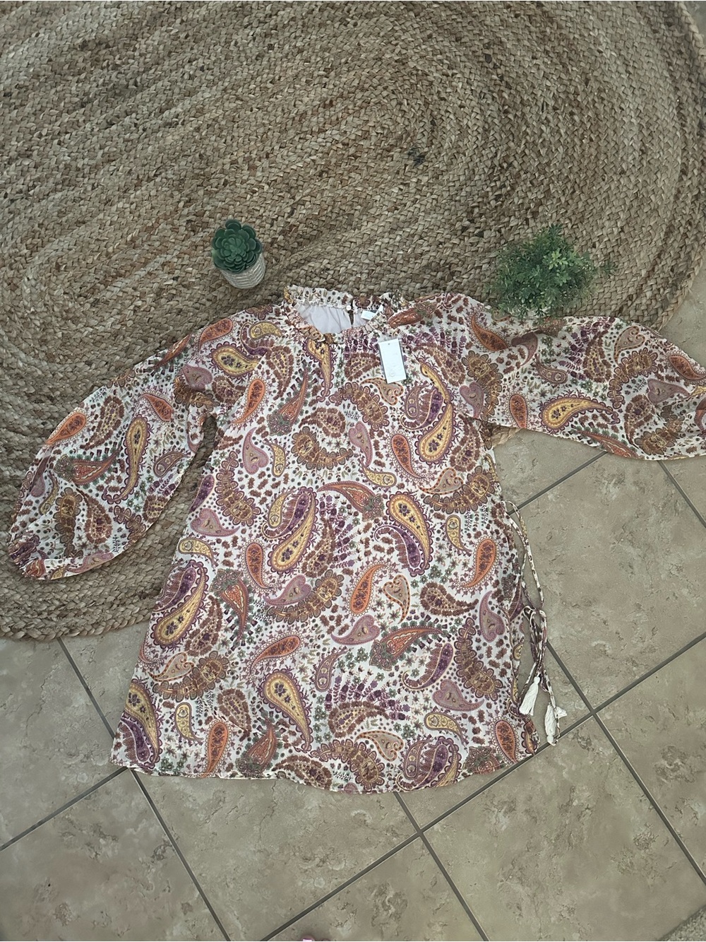 NWT MINI BOHO PRINTED DRESS